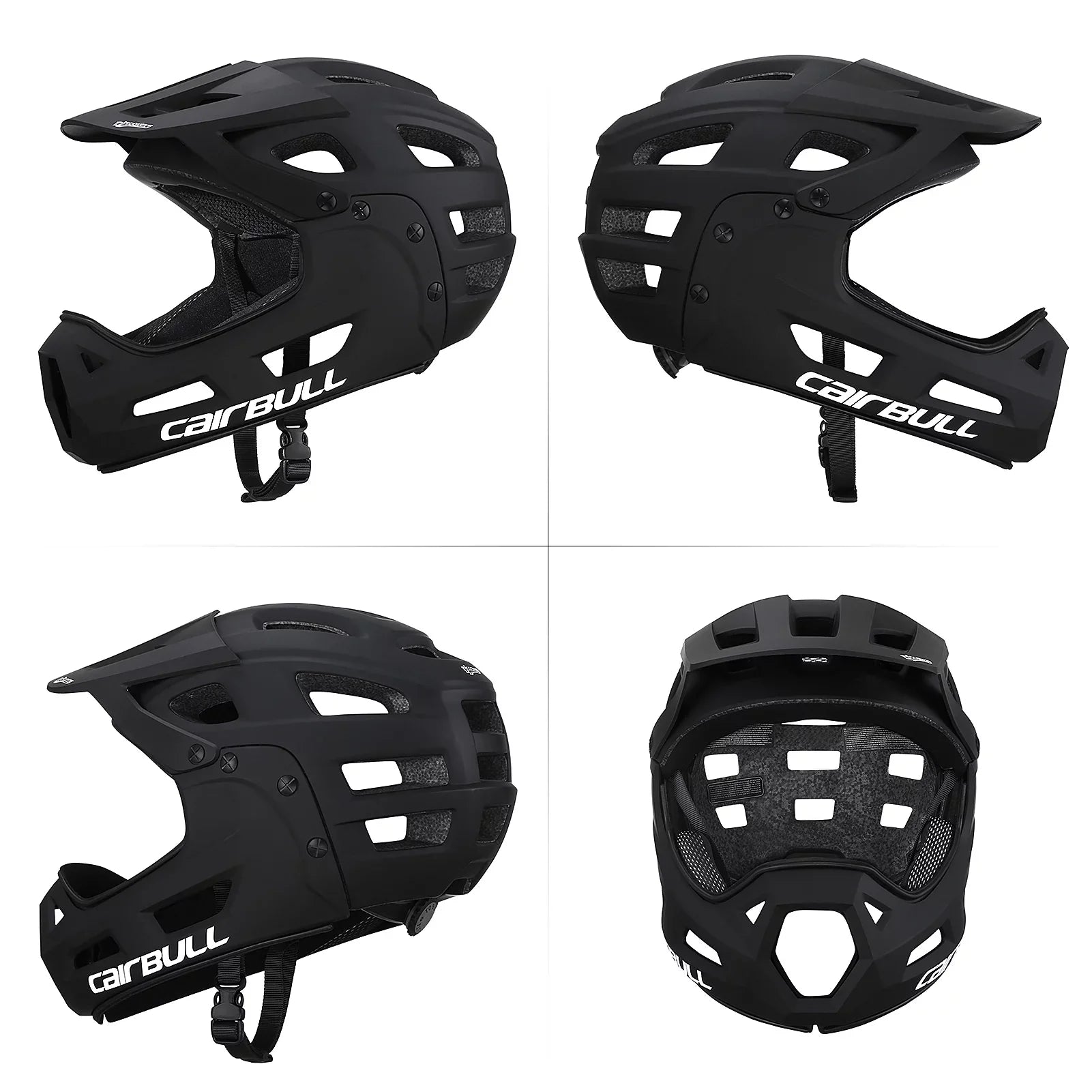 Adult Cycling Helmet with Detachable Chin Guard and Visor by CAIRBULL for Mountain Biking