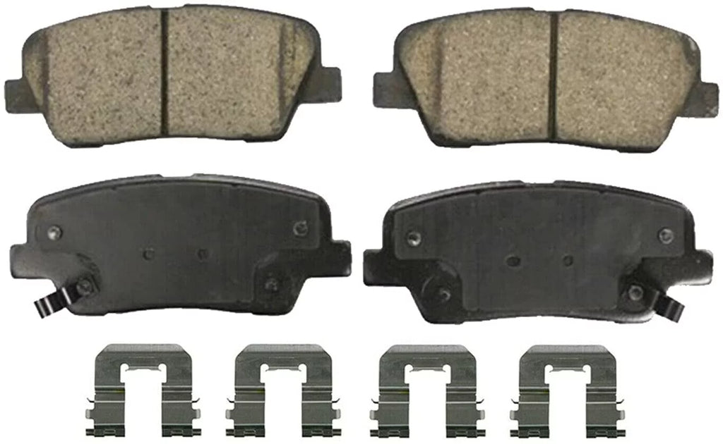 Detroit Axle - Brake Pads for 2010-2012 Hyundai Santa Fe, 11-14 Kia Sorento, 4 Front and Rear Ceramic Brake Pads 2010 2011 2012 2013 2014 Replacement