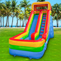 GOOSH 16 FT Inflatable Liquid Slide with Air Blower, Blow Up Kid Fluid Slide for Backyard Outdoor Fun, Commercial Grade Fluid Slide Inflatable- Climbing Wall, Slides & Splash Pool