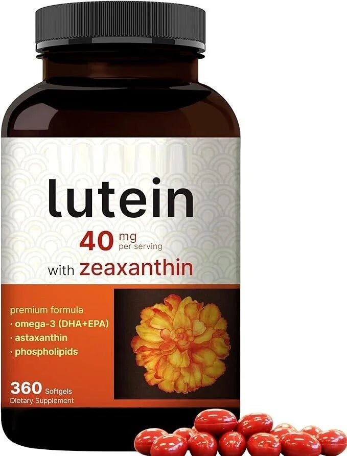Lutein 40 mg with Zeaxanthin 360 Softgels Astaxanthin/Phosphalipids/Omega-3/Krill