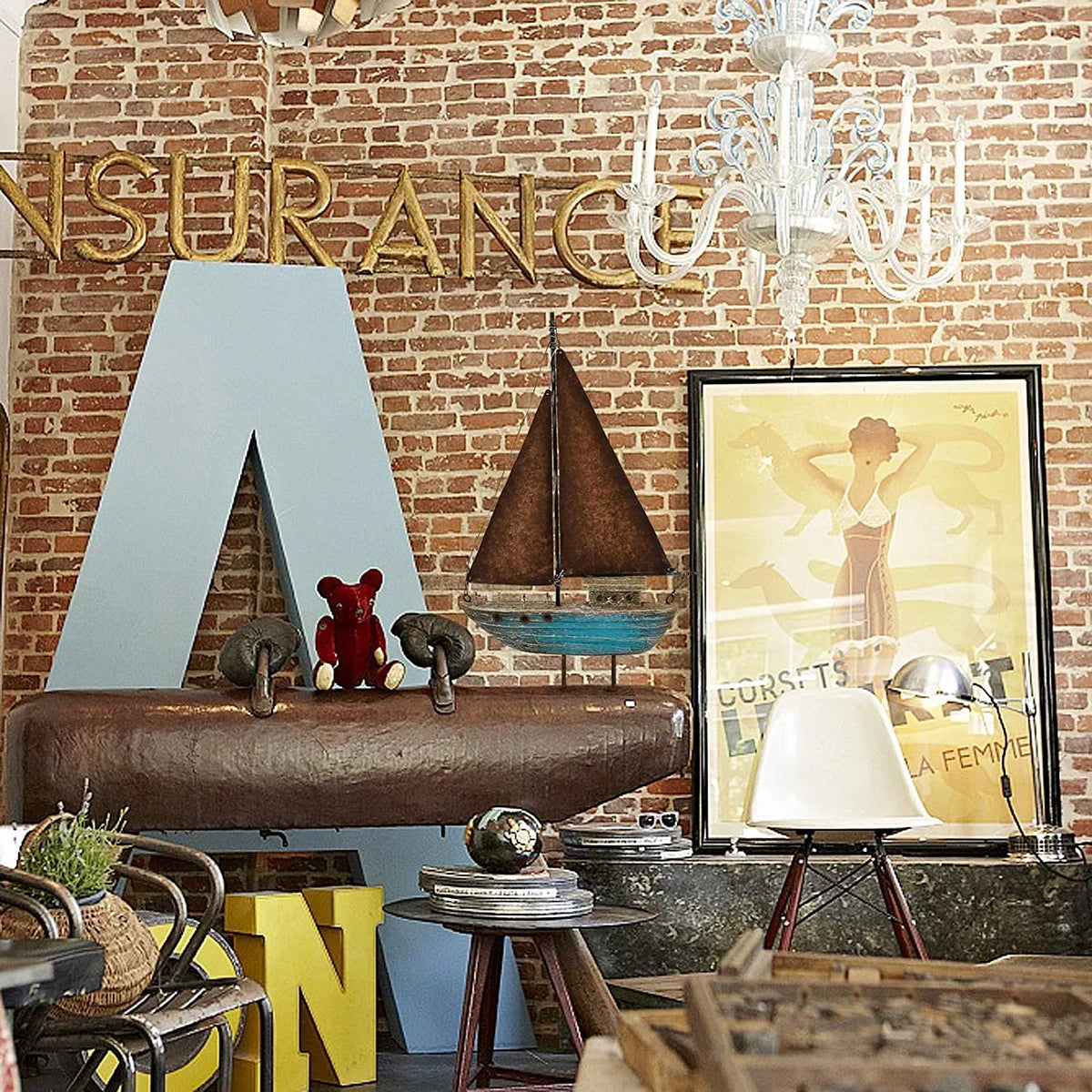 Wood Sailboat Decor Nautical Decoration, 13.43" H Sail Boat Decor Display Rustic Nautical Beach Theme Room Decor Nautical Tabletop Decor for Living Room Bathroom Home Decor (Blue)