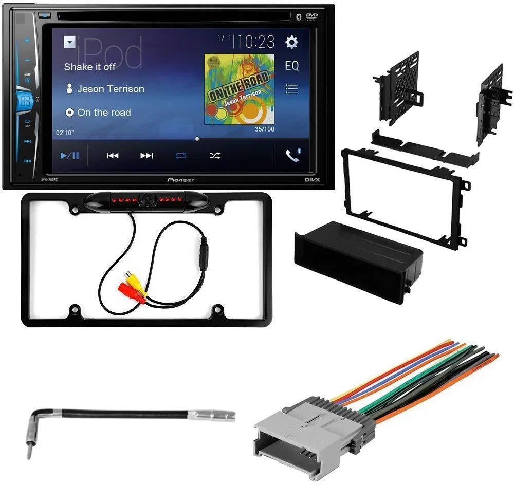 KIT2382 Bundle with Pioneer Multimedia DVD Car Stereo and Installation Kit - for 2007-2009 Isuzu i-370 / Bluetooth Display Backup Camera, Double Din in-Dash Mounting Kit
