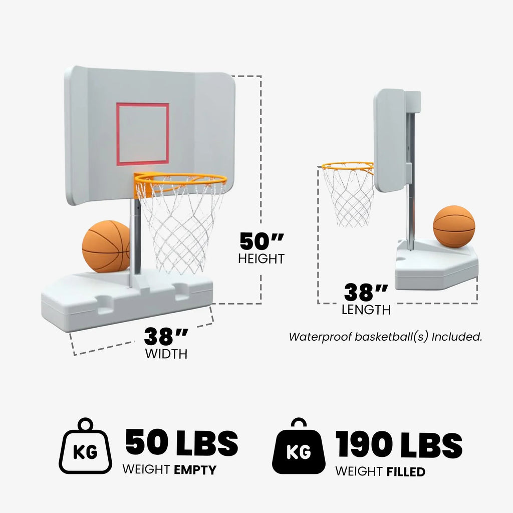 Good Ideas 15 in. Pool Shot Wing It Freestanding Basketball Hoop, White