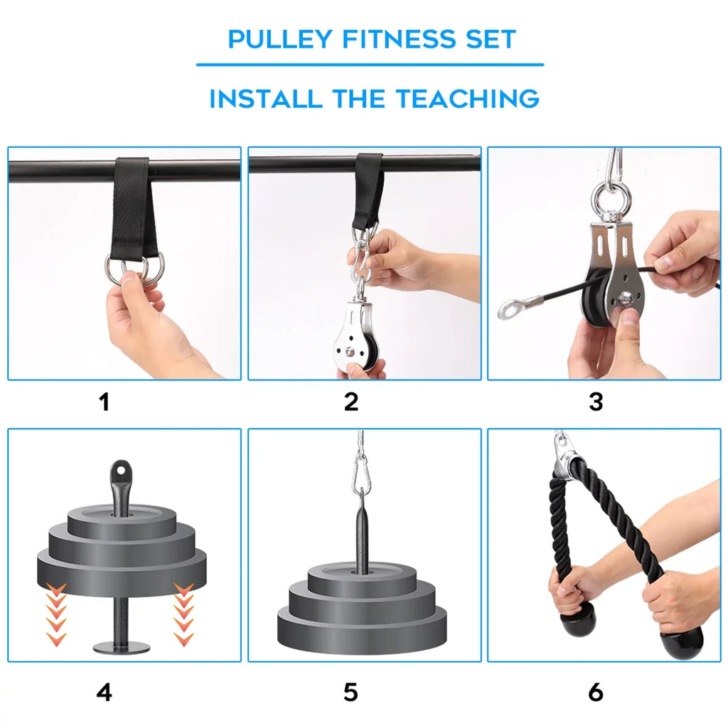 Lixada Fitness DIY Pulley Cable Machine Attachment System Loading Pin Lifting Arm Biceps Triceps Blaster Hand Strength Training Equipment