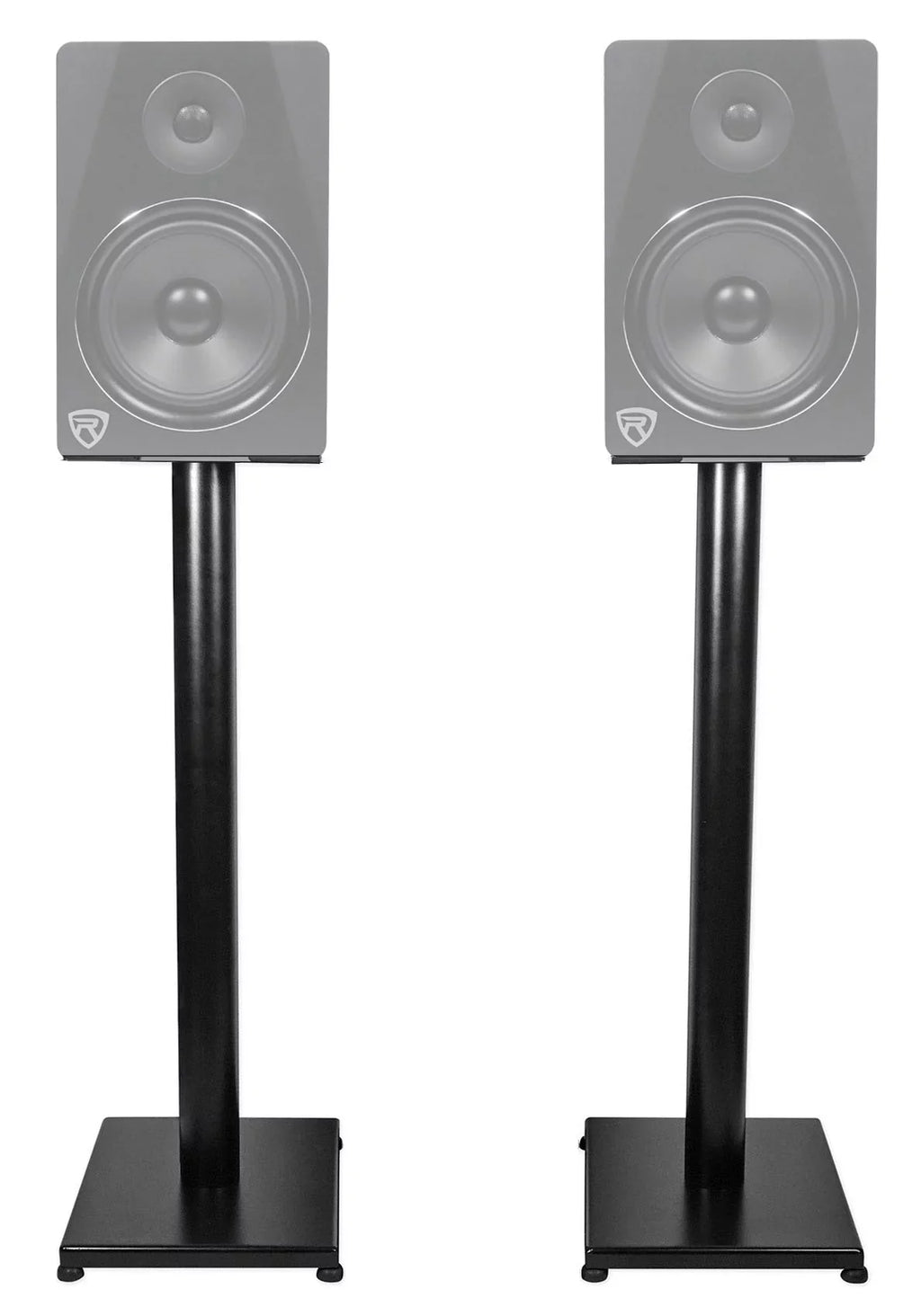 Pair Rockville RS29B 29" Steel Bookshelf Speaker and Studio Monitor Stands - Black