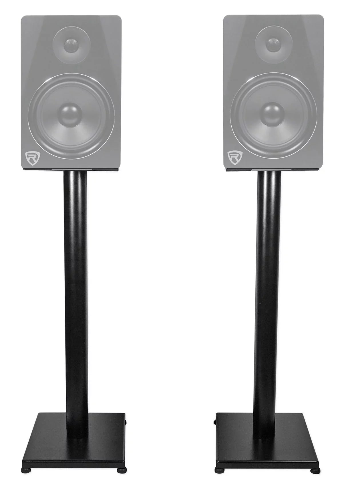 Pair Rockville RS29B 29" Steel Bookshelf Speaker and Studio Monitor Stands - Black