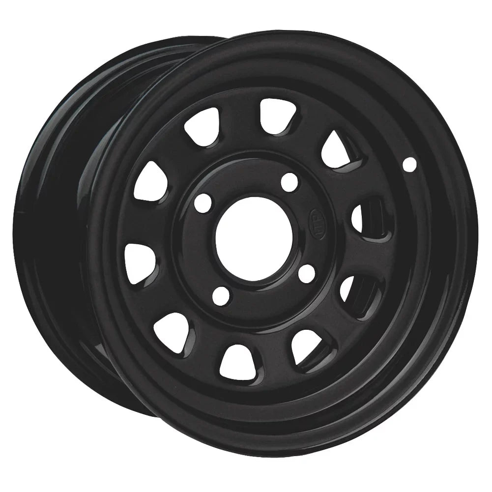 4/110-Grizzly-550/700 ITP Steel Wheel 12x7 4.0 + 3.0 Black For YAMAHA GRIZZLY 700 EPS XT-R 2020-2023