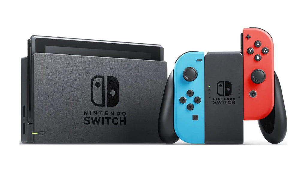 Nintendo Switch Gaming Console Neon Blue and Neon Red Joy-Con Bundle with Mario Kart Deluxe 8