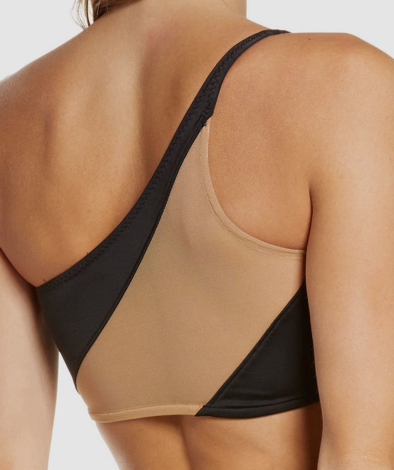 Norma Kamali Womens Snake One-Shoulder Mesh Bikini Swim Top