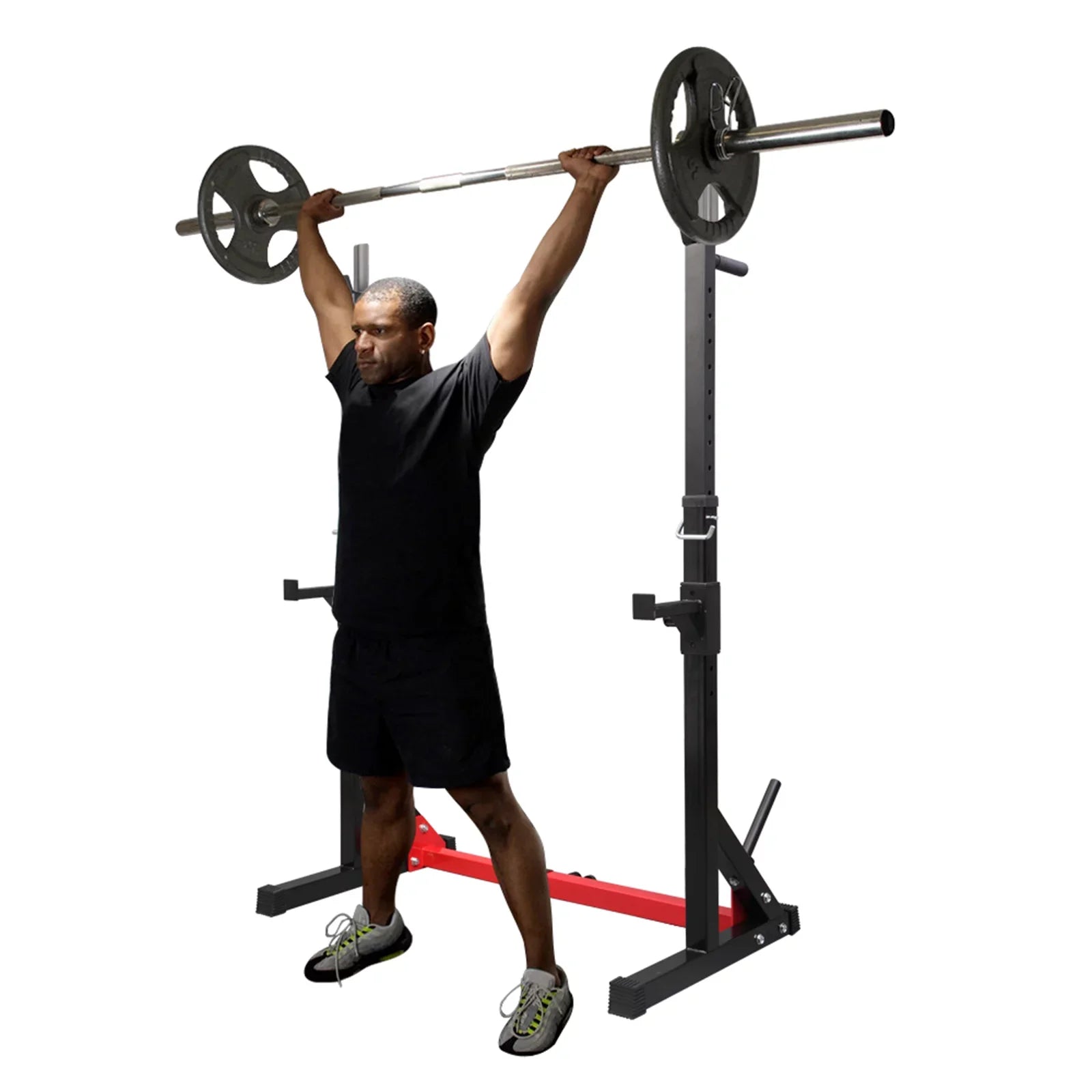 Kmowoo Home Indoor Fitness Adjustable Multi-function Barbell Stand Squat Bench Press Trainer