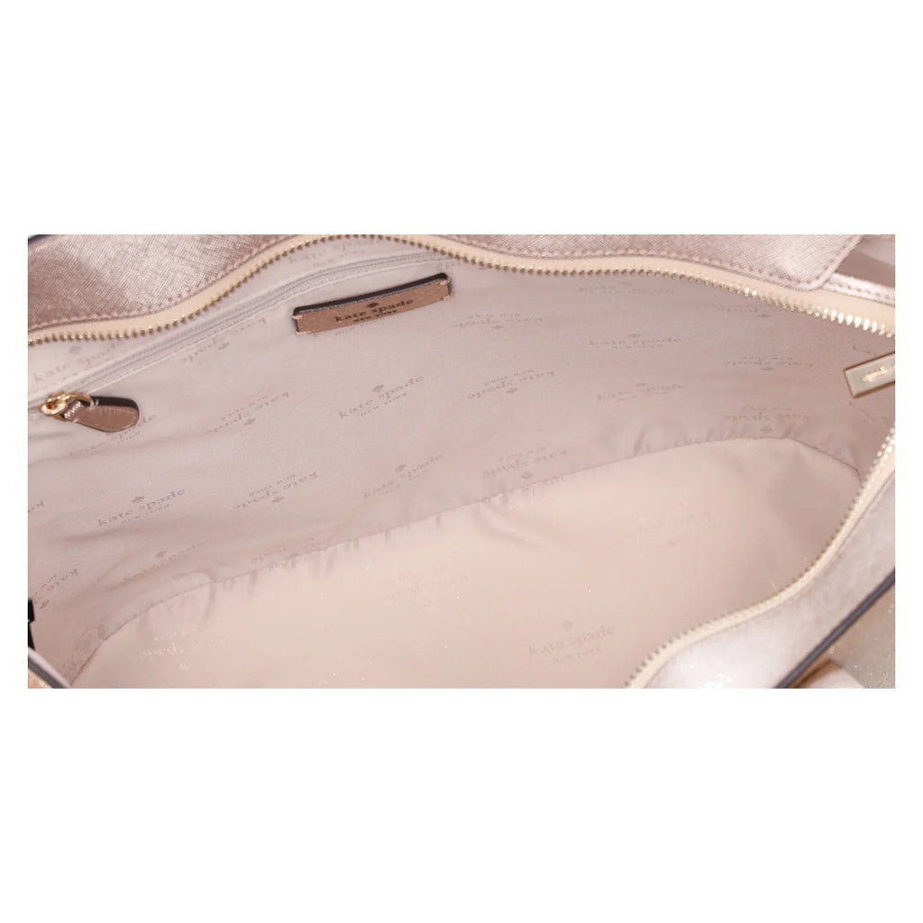 Kate Spade Glimmer Large Top Zip Tote Shoulder Bag Gold Glitter Holiday