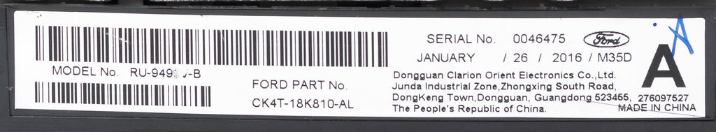 Restored 2016-2019 Ford Transit 150 250 350 Radio Climate Control Panel CK4T-18K810-AK (Refurbished)