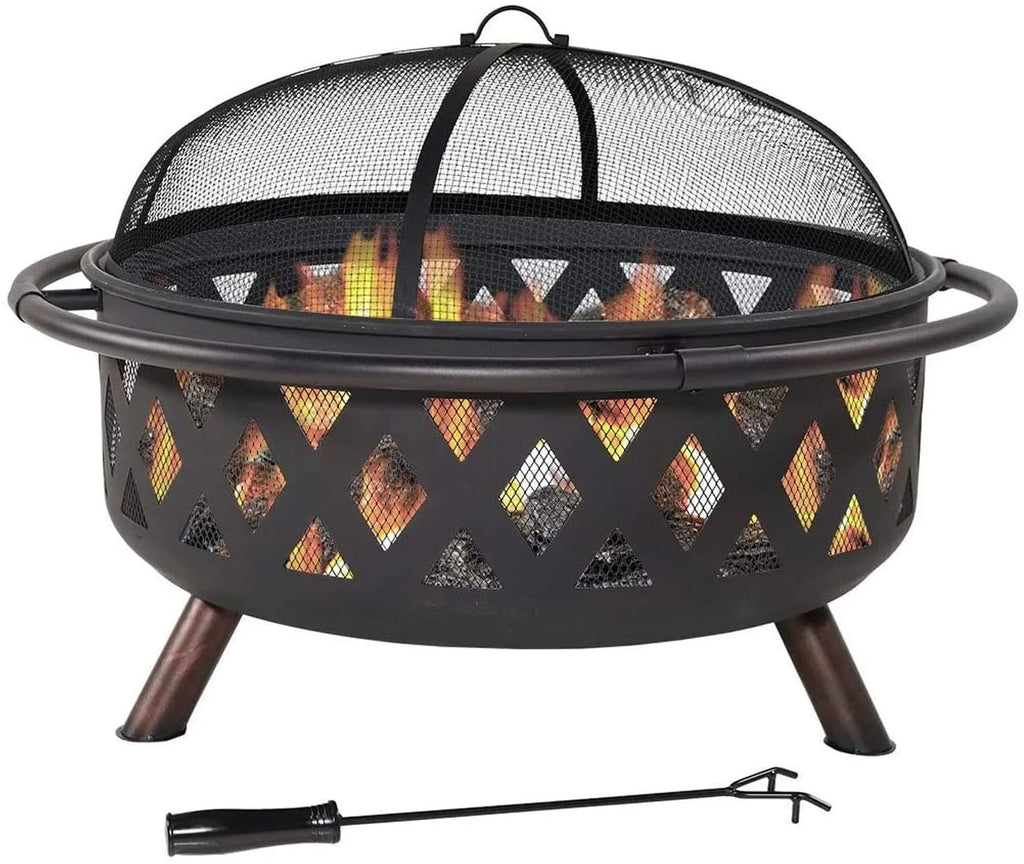 Caleb Moveable Metal Wood Grill Burning Pit And Efficient Fire Pit