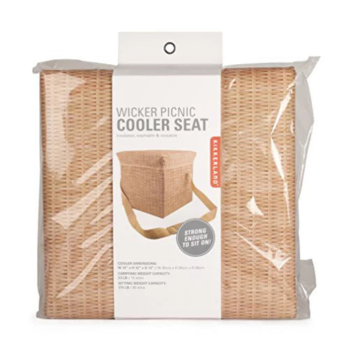 Wicker Picnic Cooler Seat-Wicker Cooler Seat
