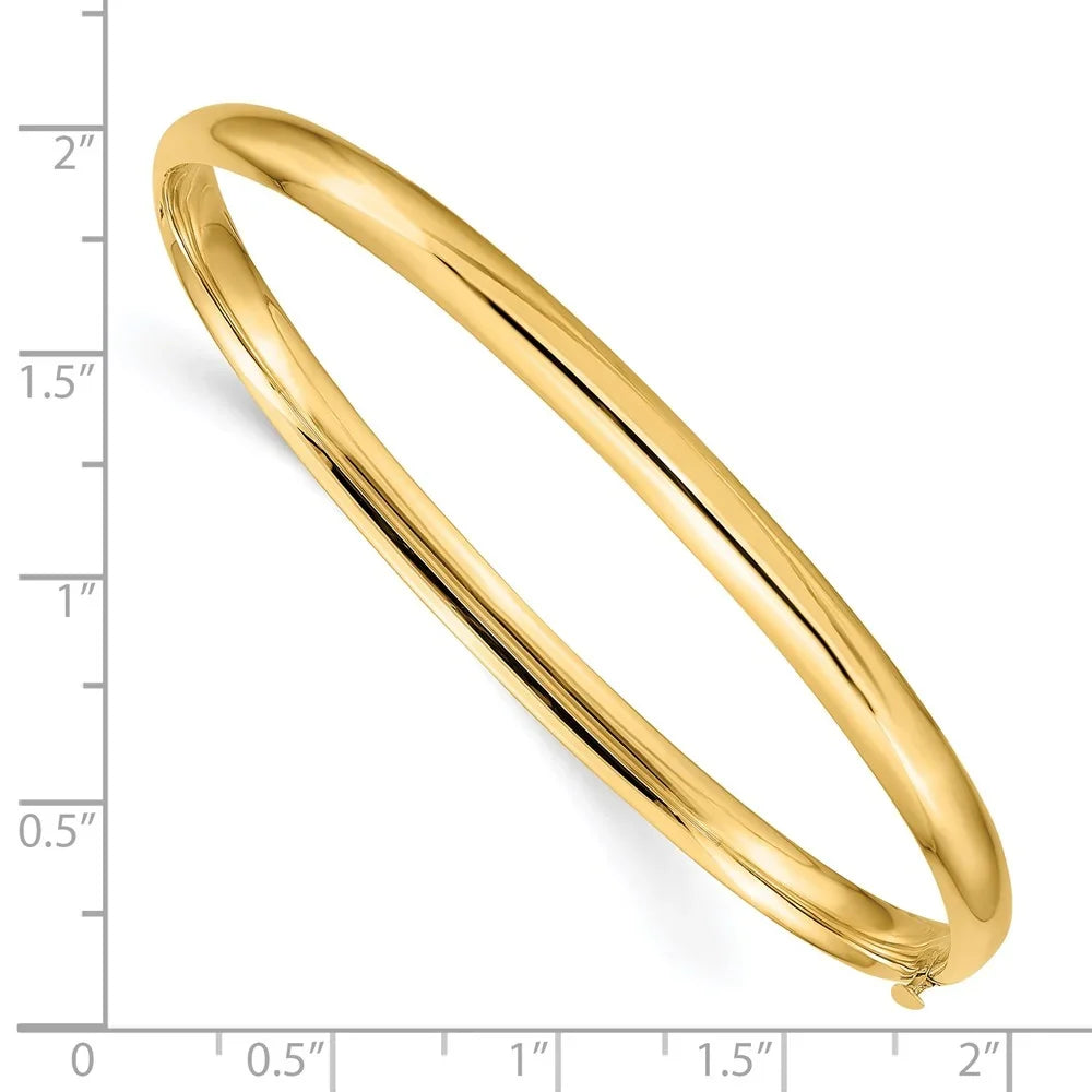 14k 3/16 Oversize High Polished Hinged Bangle Bracelet QHP3/16O
