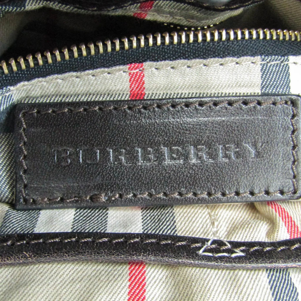 Pre-Owned Burberry 3801199 Women's Leather Handbag,Shoulder Bag Dark Brown (Good)