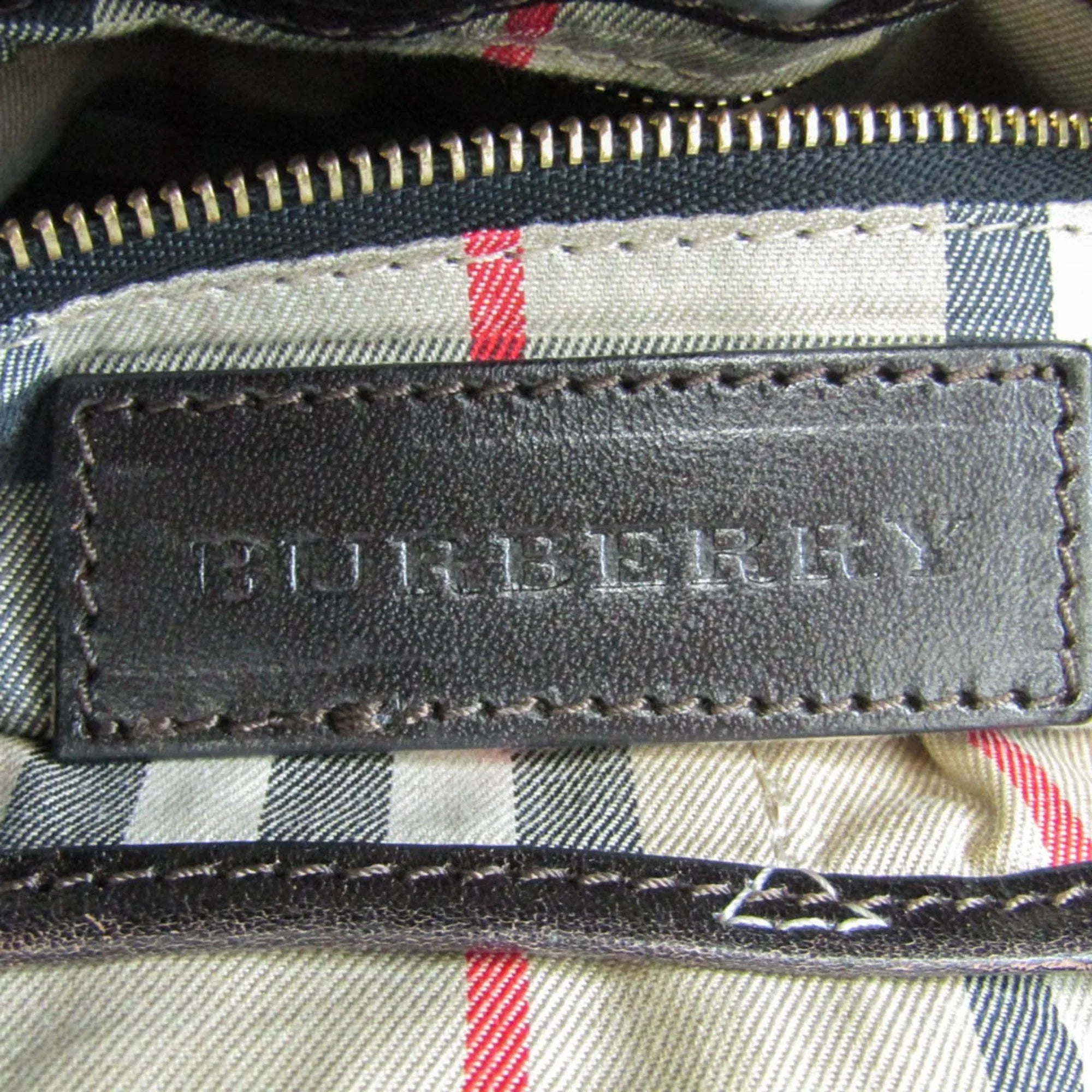 Pre-Owned Burberry 3801199 Women's Leather Handbag,Shoulder Bag Dark Brown (Good)