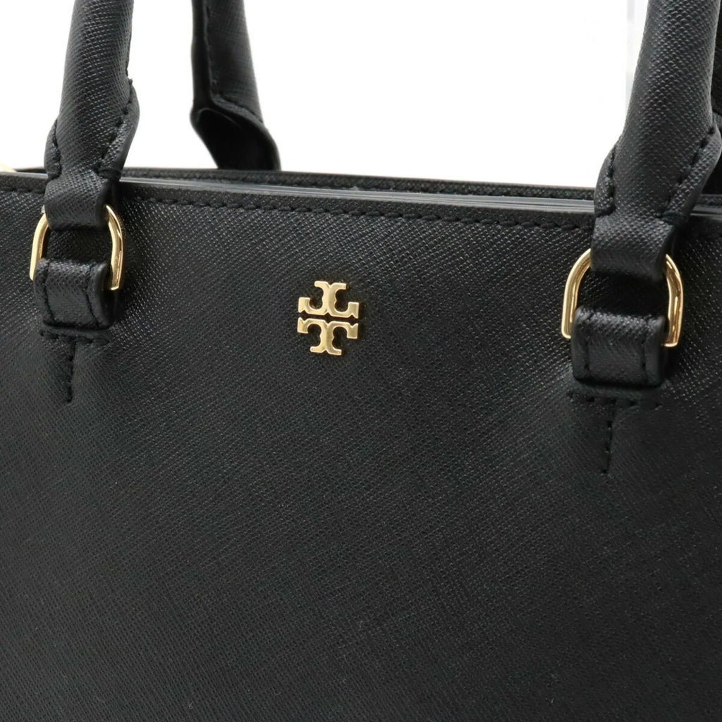 Pre-Owned TORY BURCH Tory Burch Handbag Shoulder Bag Leather Black (Like New)