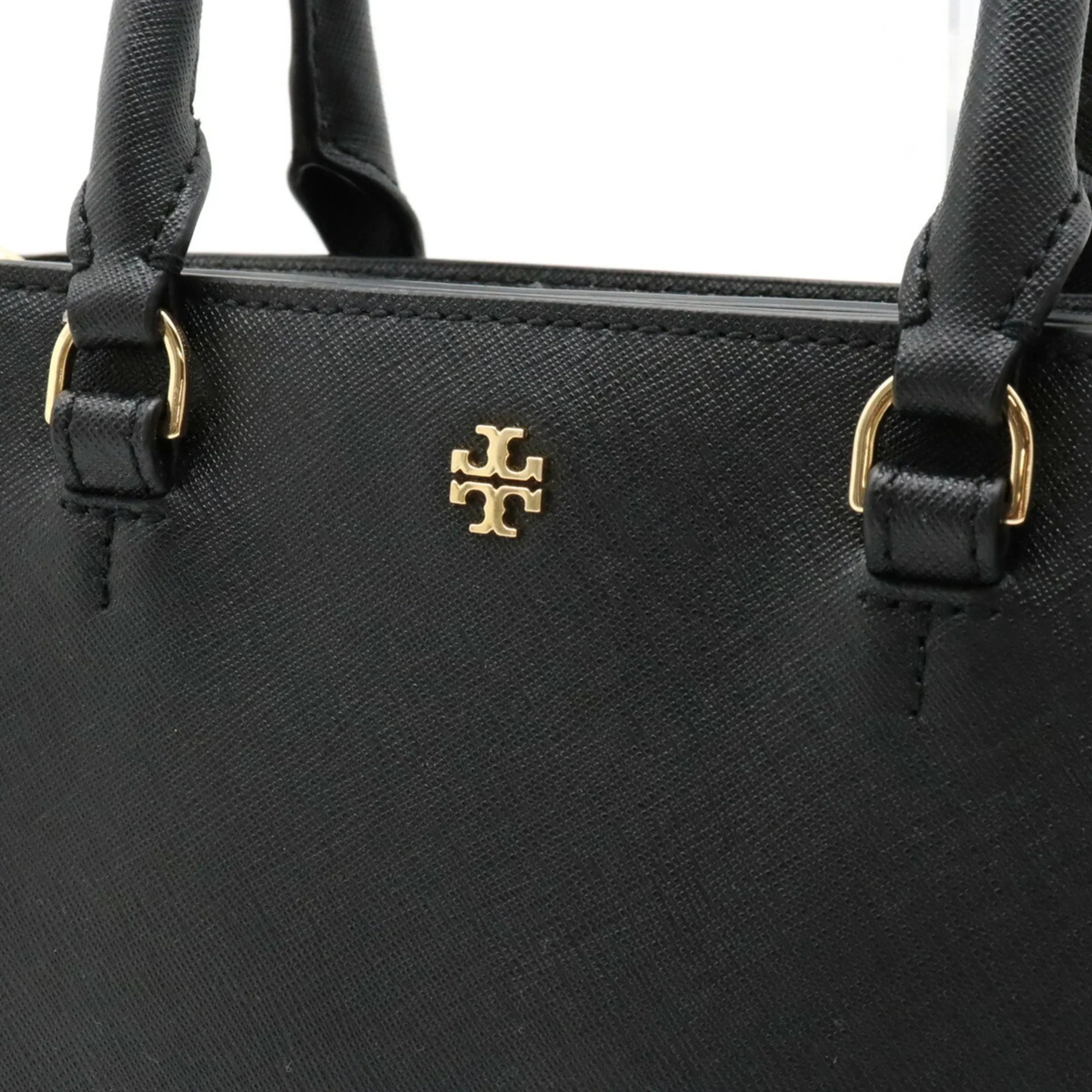 Pre-Owned TORY BURCH Tory Burch Handbag Shoulder Bag Leather Black (Like New)