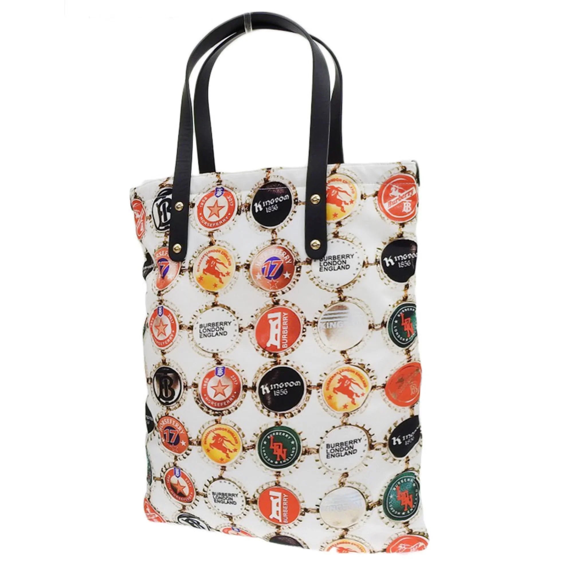 Pre-Owned Burberry BURBERRY bottle cap pattern tote bag handbag nylon multicolor 8022365 (Like New)
