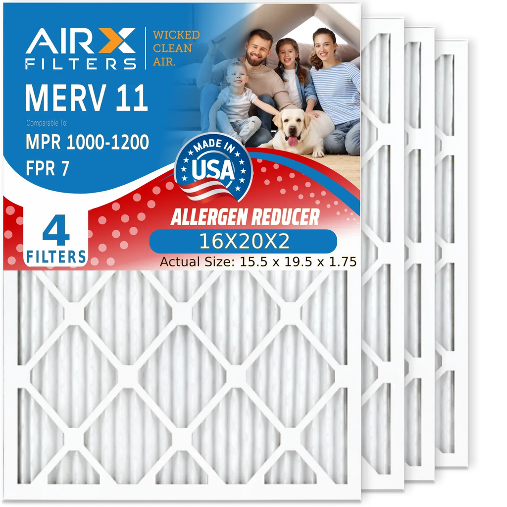 16X20X2 Filters MERV 11 Comparable to MPR 1000, MPR 1200 & FPR 7 Compatible with Honeywell DH150 Dehumidifiers 4 Pack by AIRX FILTERS WICKED CLEAN AIR.