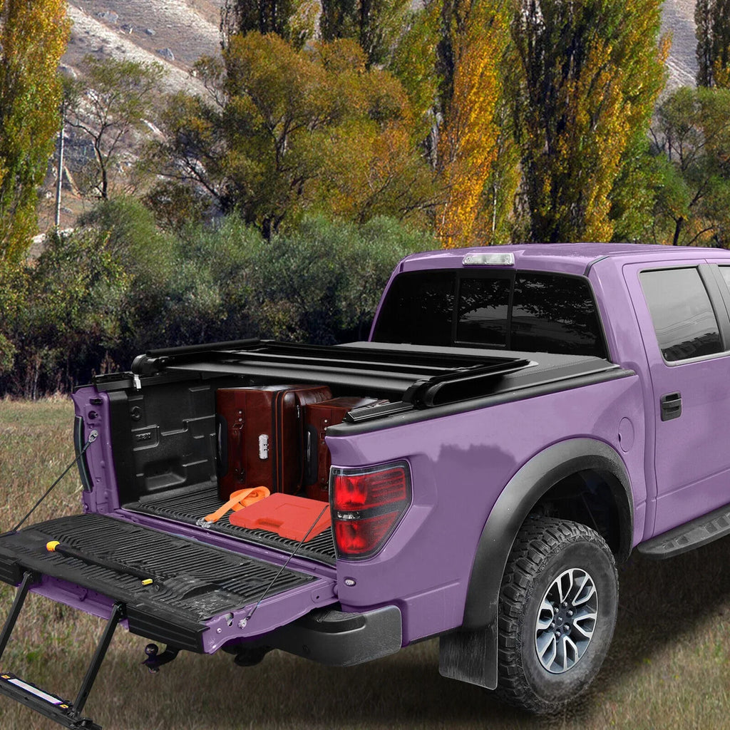 Ledkingdomus 5 Feet Soft Tri-fold Truck Bed Tonneau Cover for 2020-2023 Jeep Gladiator JT on Top