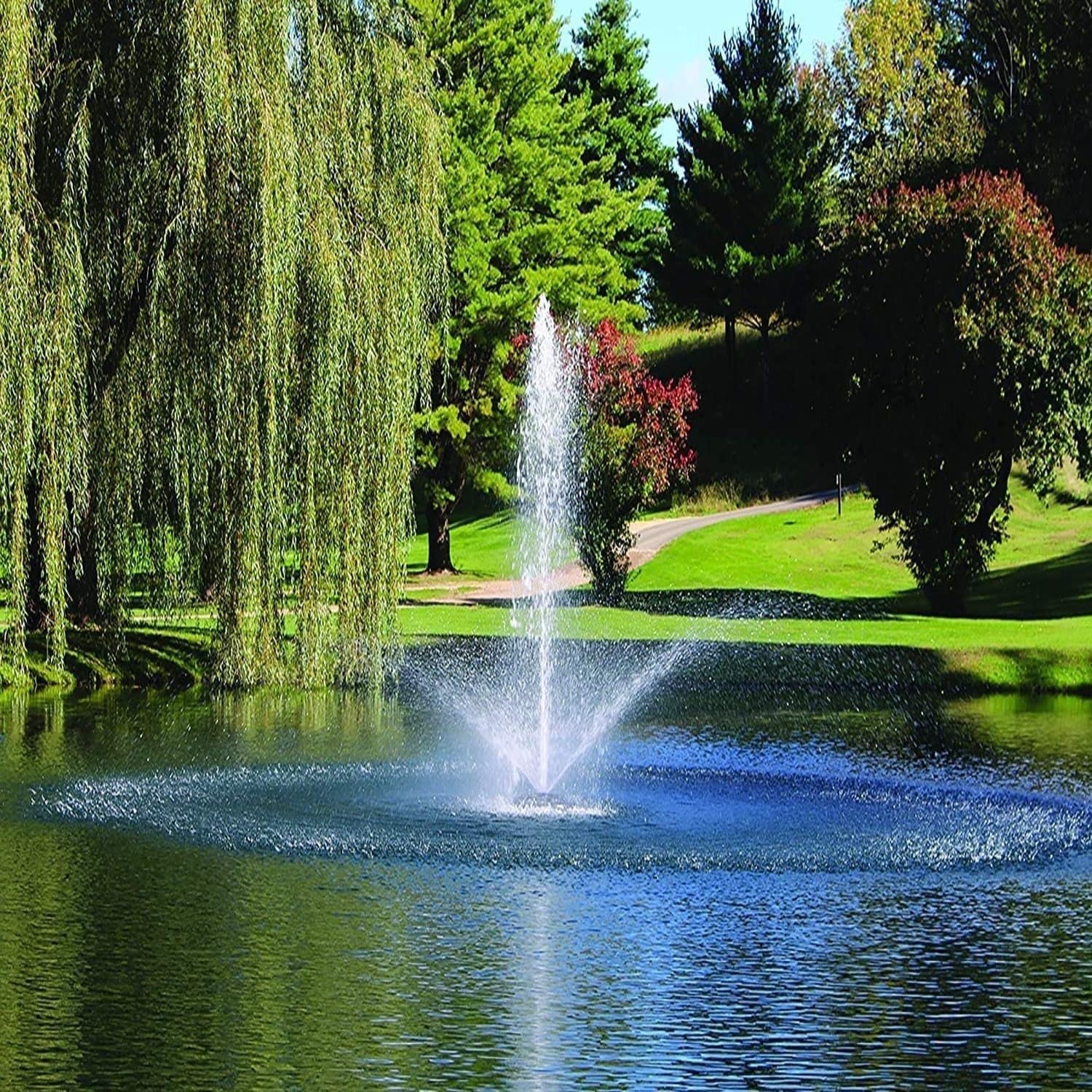 Kasco 1 J Series Decorative Fountain - 120V with 50 Ft Electric Power Cord | Pond and Lake Fountain | Efficient Pond Aerator Outdoor Fountain Black