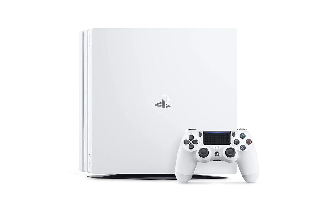 PlayStation 4 Pro 1TB Gaming Console Glacier White HDMI Cable With BOLT AXTION Cleaning Kit Bundle Like New