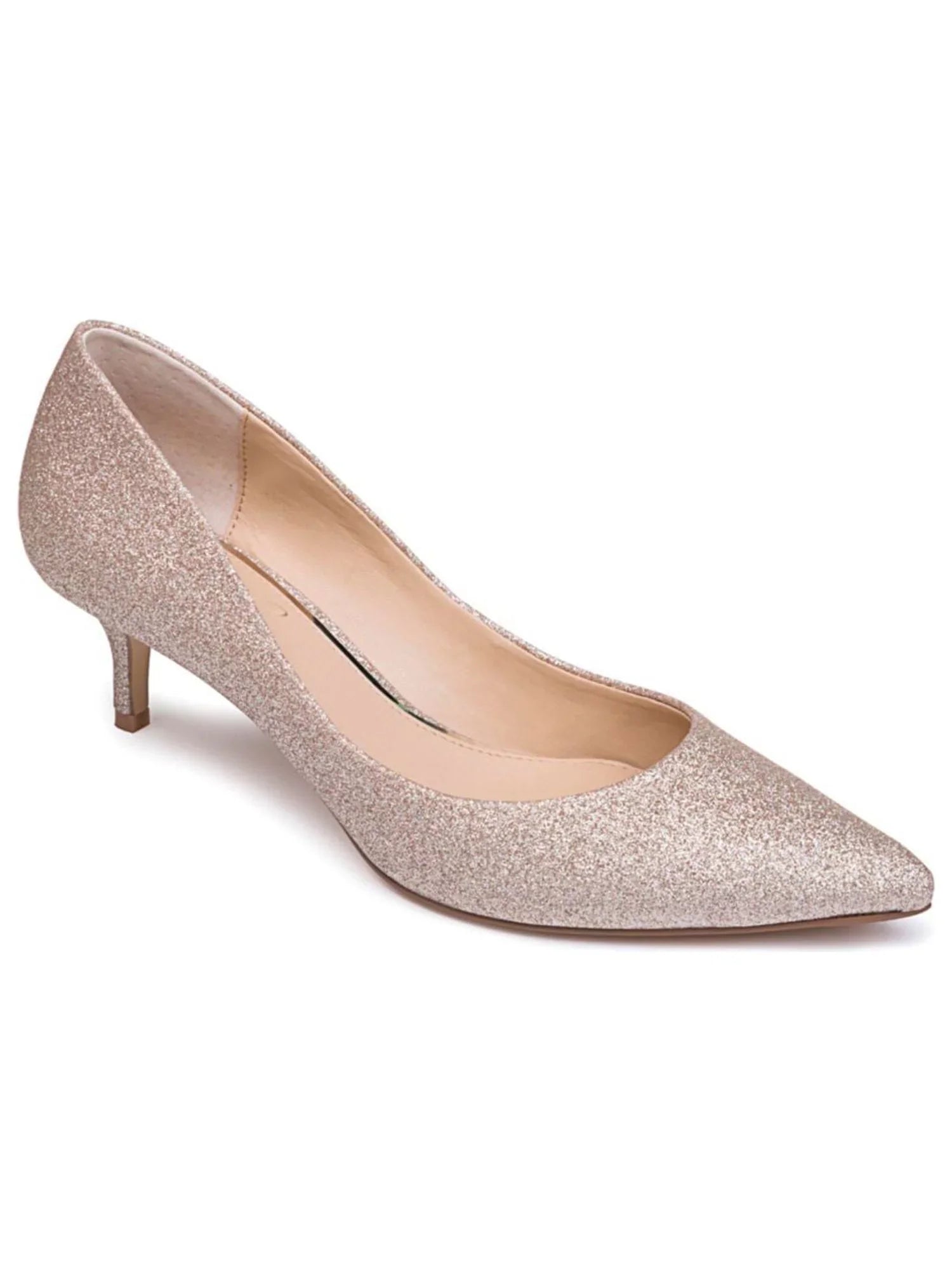 BADGLEY MISCHKA Womens Gold Glitter Royalty Pointed Toe Slip On Pumps Shoes 6.5 M
