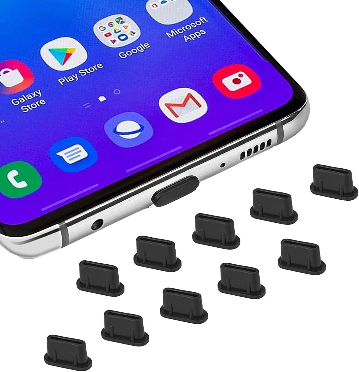 10x USB C Dust Cover, Type C Charging Port Plug USB C Port Caps Protector for Galaxy S22 Ultra S21 FE S20, Note