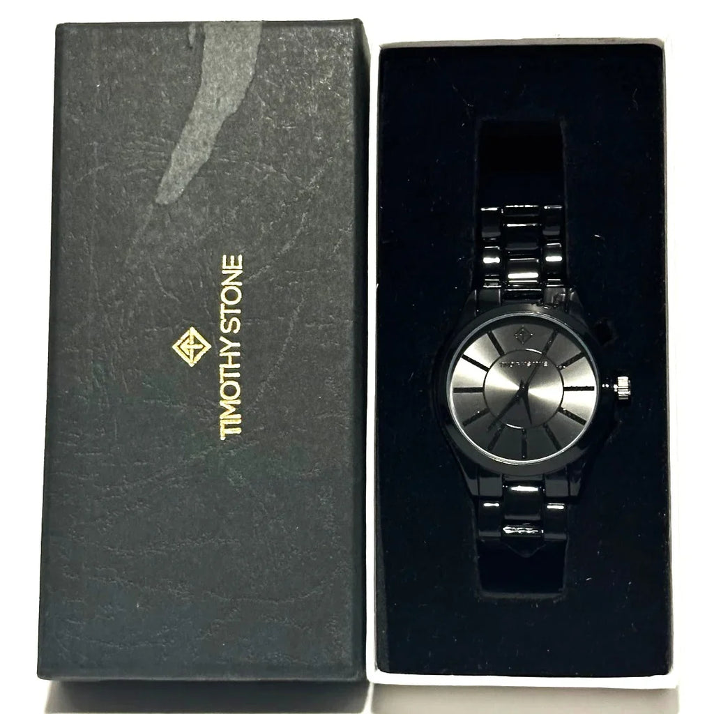 Like New - Timothy Stone Charme Ceramic Black Faux Ceramic Watch *See Description*