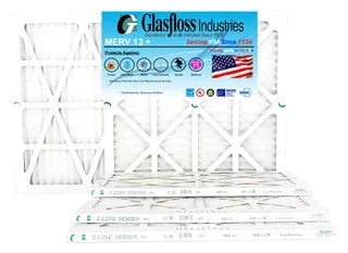 Glasfloss 12x30x1 - MERV 13 -Qty:6 - Furnace Air Filter - Made in USA (Actual Size: 11.5 x 29.5x7/8 inch)