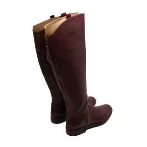 Franco Sarto Womens Burgundy Stitch Detailing Padded Meyer Almond Toe Block Heel(Size 9 US)