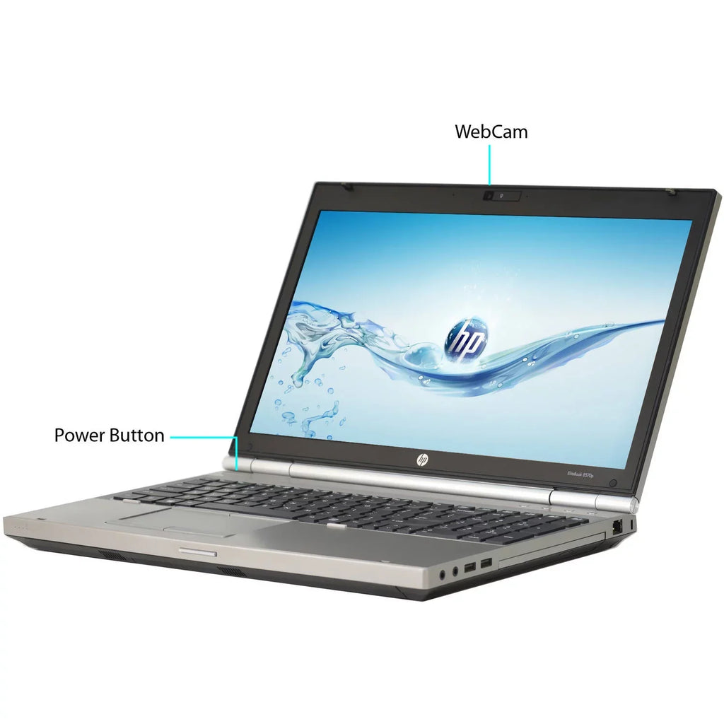 Second-hand 15.6" EliteBook 8570P Portable computer PC with Core i7-3720QM Processor, 8GB Memory, 750GB Hard Drive and Windows 10 Pro