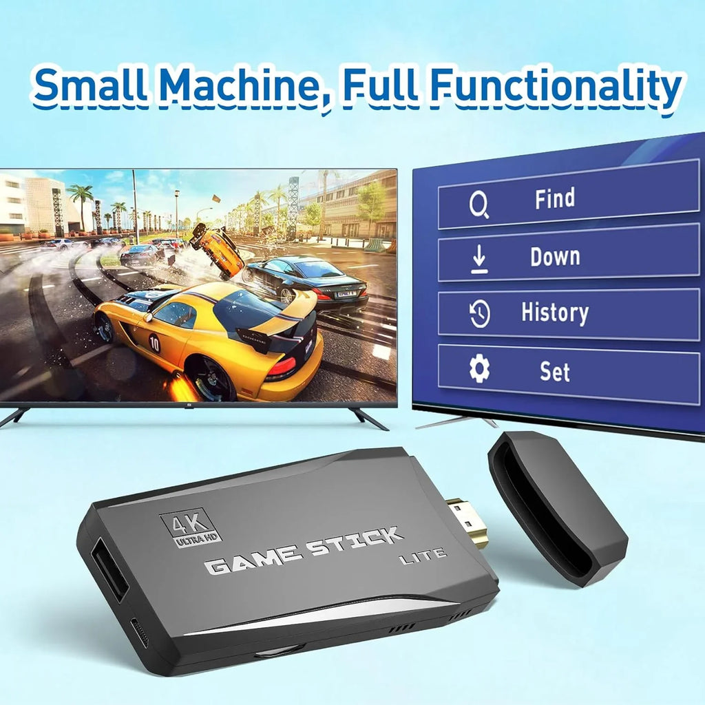 Retro Game Stick Emulator Console S2 - Preloaded 12000+ Classic Retro Games,9 Emulators,Plug and Play Video Games for TV,Nostalgia Stick Support 4K HD Port,2 Wireless Gamepads(64G)