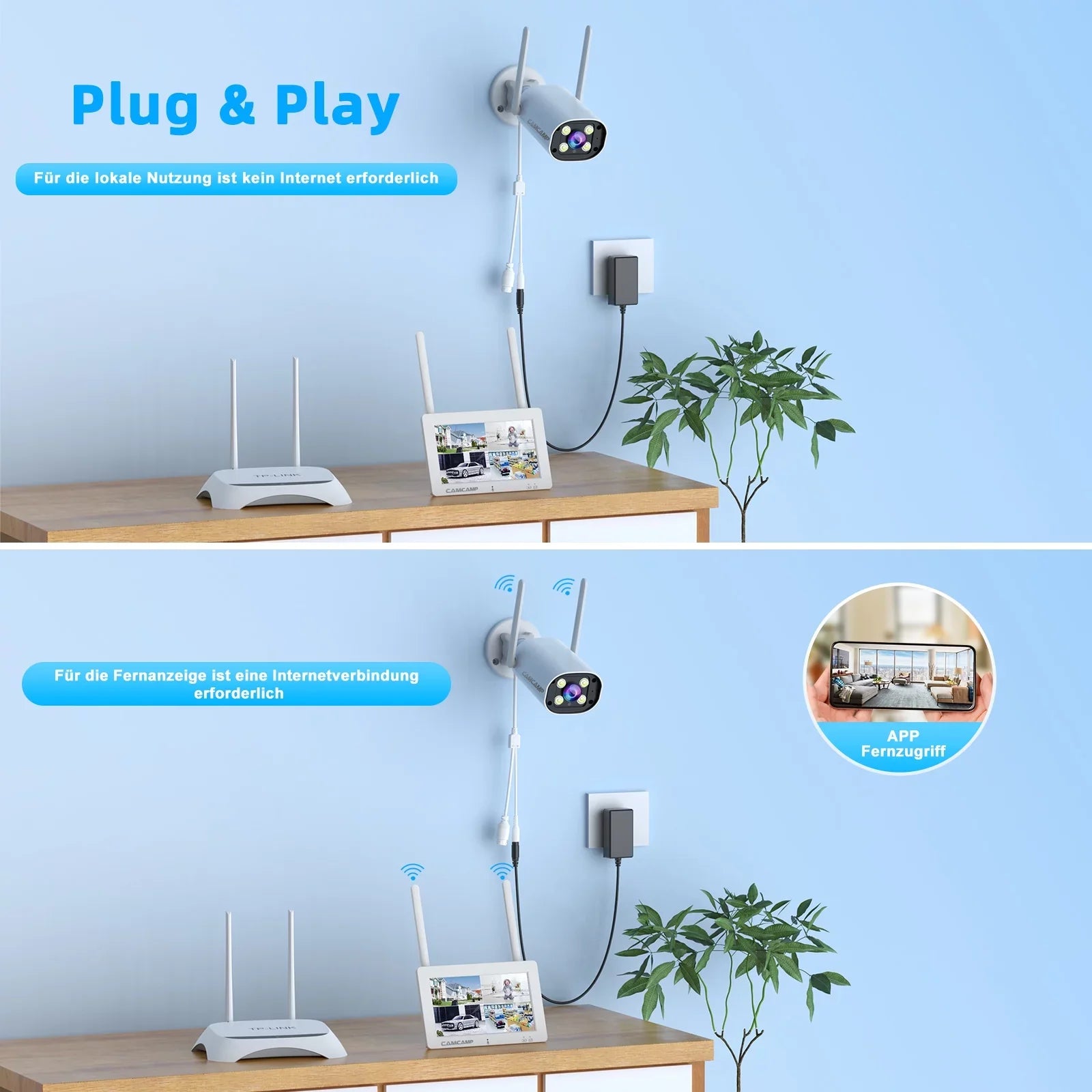 Toguard SC27 2K/3MP CCTV Security Camera System Outdoor with 7" Monitor Bullet Surveillance Camera WiFi Wireless Connector