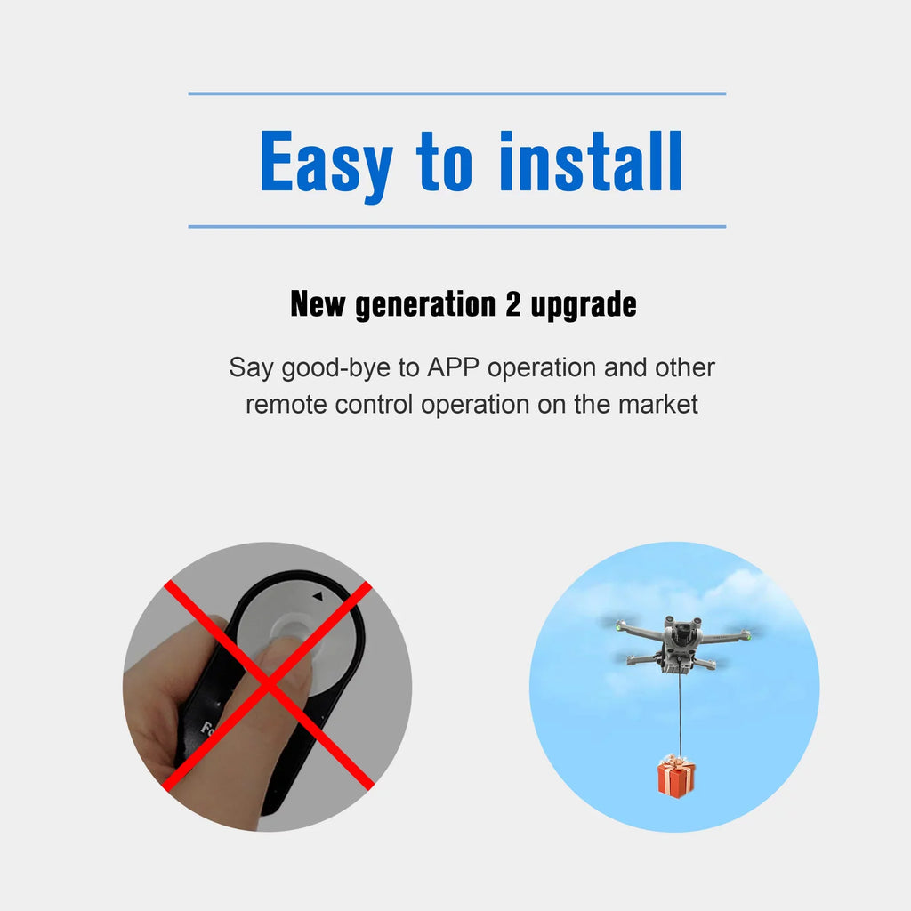 Airdrop Device for DJI Mini 3 and Mini 3 Pro Drone Accessories Payload Delivery Transport Device Fishing Drone, Drop Fishing Line, Wedding Scene, Search&Rescue
