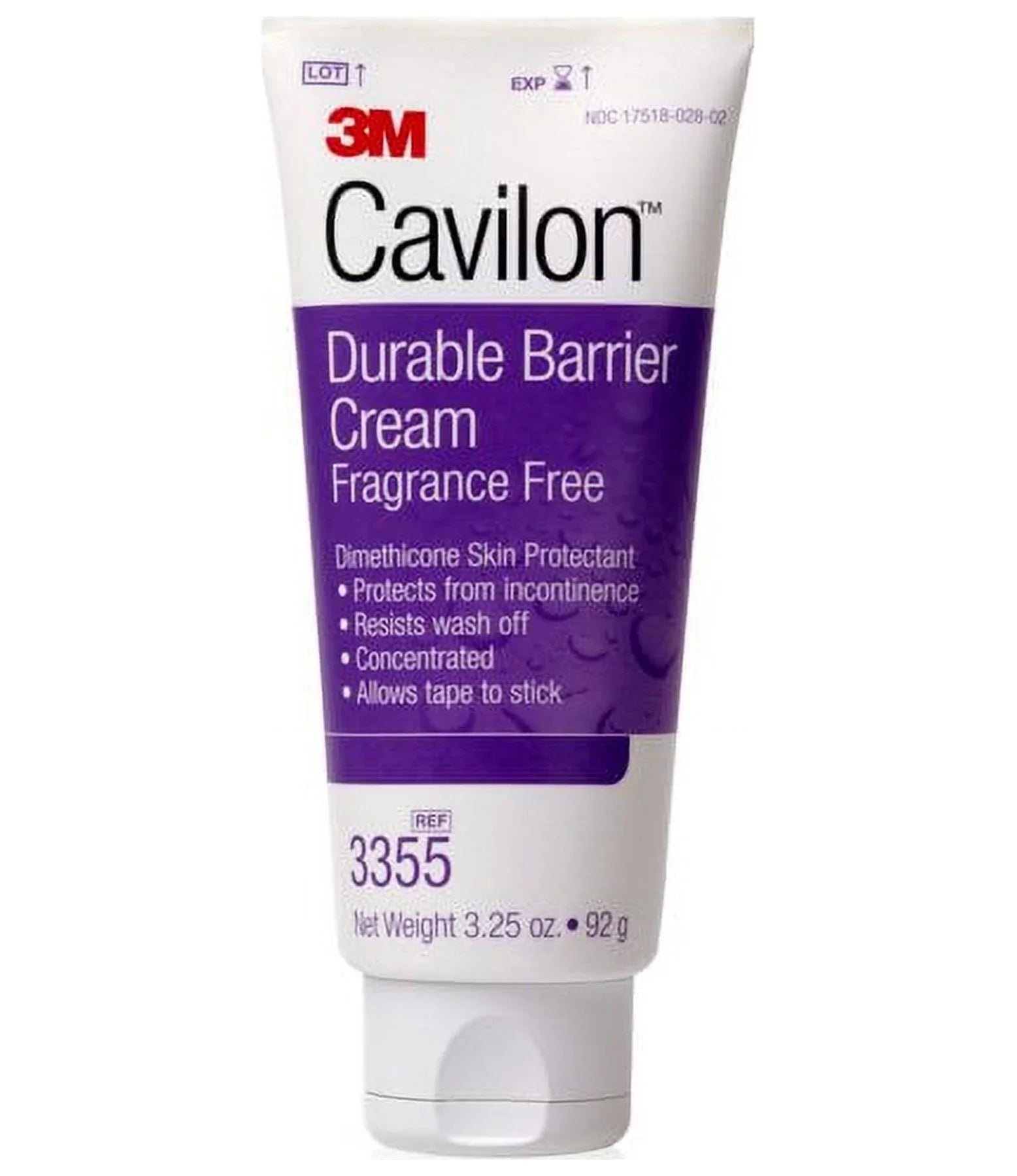 Cavilon Skin Protectant 3.25 oz. Tube Unscented Cream CHG Compatible, 3355 - Case of 12