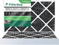 Filterbuy 20x30x1 MERV 8 Odor Eliminator Pleated HVAC AC Furnace Air Filters with Activated Carbon (5-Pack)