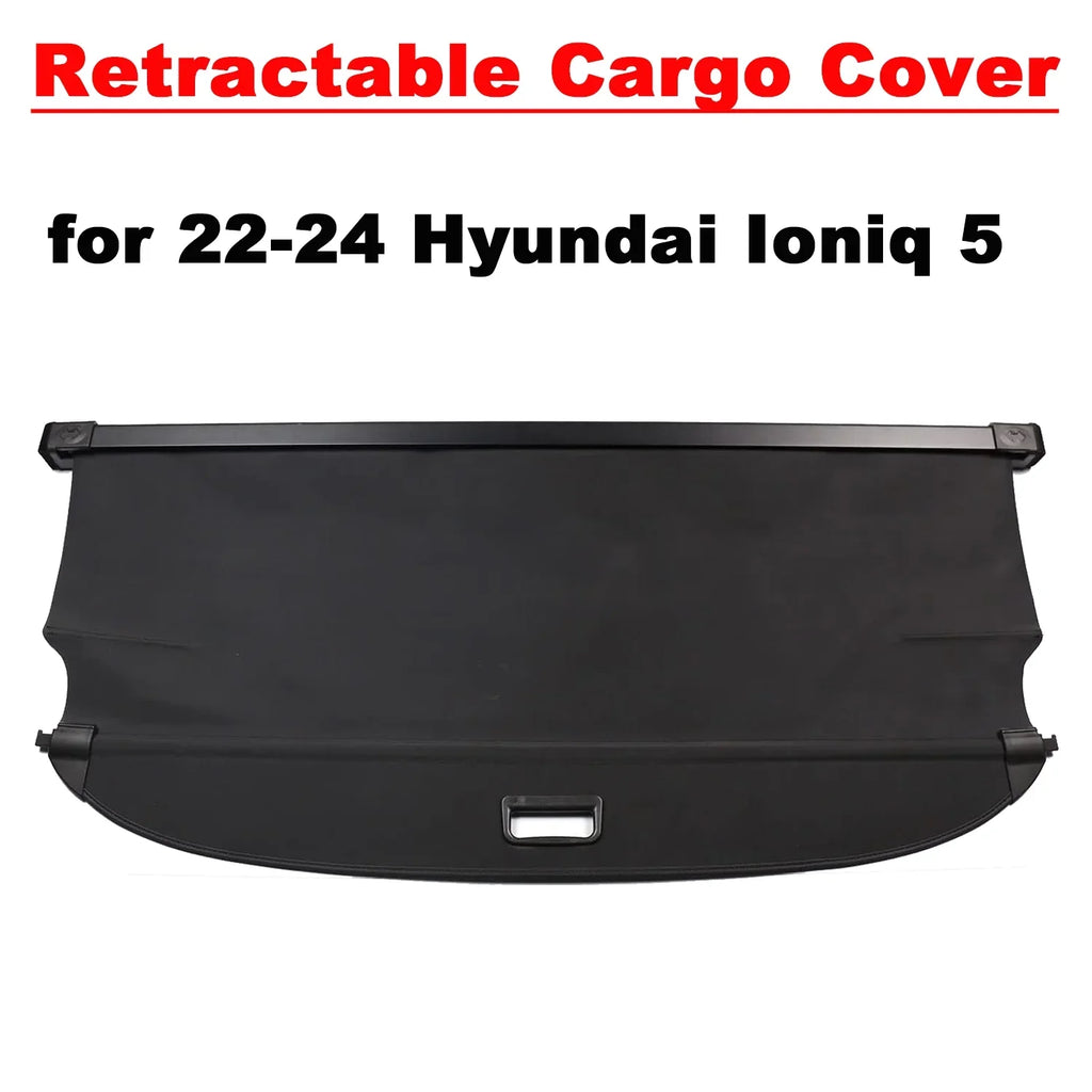 Fit Hyundai Ioniq 5 2022 2023 2024 Cargo Cover For Hyundai Ioniq 5 2022-2024 5-Seat SUV Accessory Retractable Black Rear Trunk Privacy Shade Shield Cover