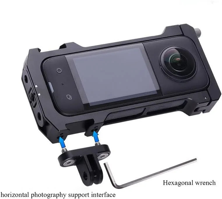 Aluminum Alloy Utility Frame Cage for Insta360 X3 Cold Shoe Bezel Mount Protective Case Frame Panoramic Action Camera Accessories