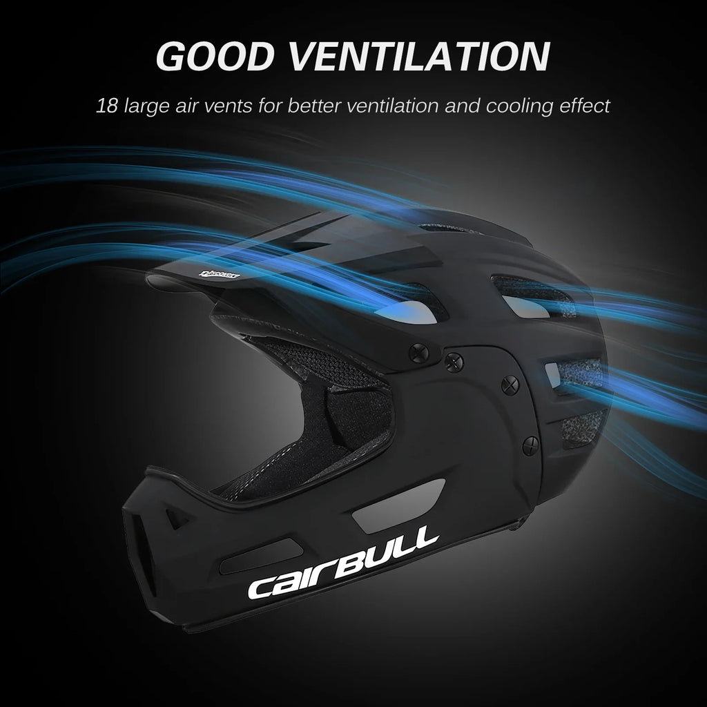 Adult Cycling Helmet with Detachable Chin Guard and Visor by CAIRBULL for Mountain Biking
