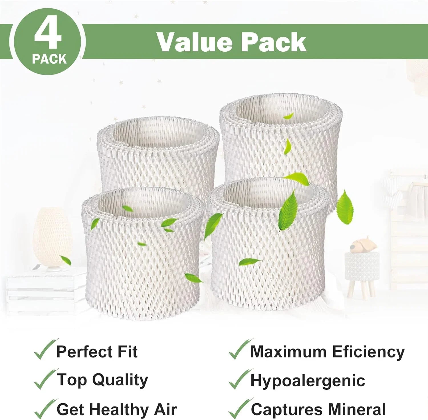 FRESHLAB Humidifier Filter A Compatible with Honeywell Humidifier HCM-350 Series, HCM710, HEV312W, Filter HAC-504, 4-Pack