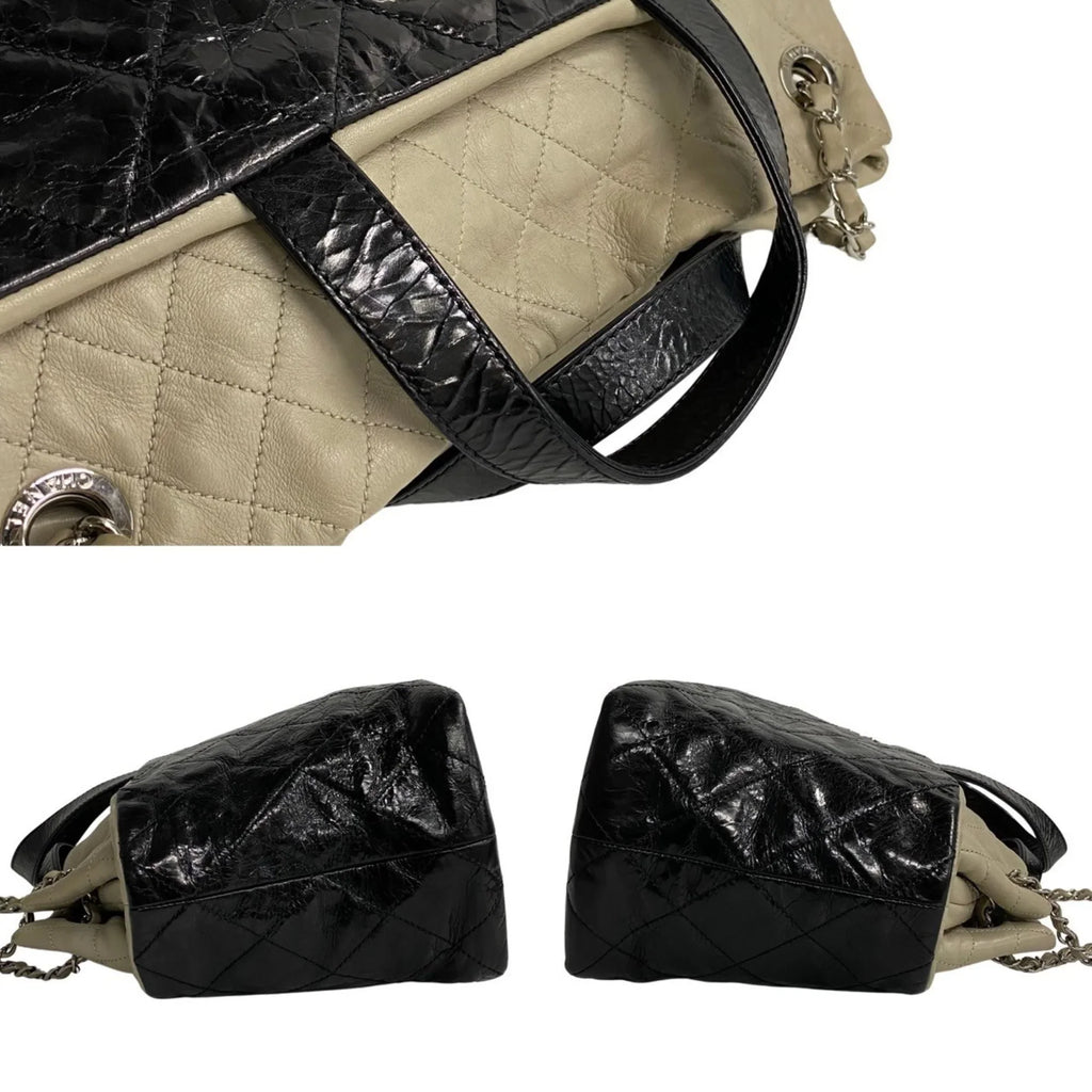 Pre-Owned CHANEL Chanel Matelasse Patent Leather 2way Handbag Chain Shoulder Bag Black 20309 (Good)