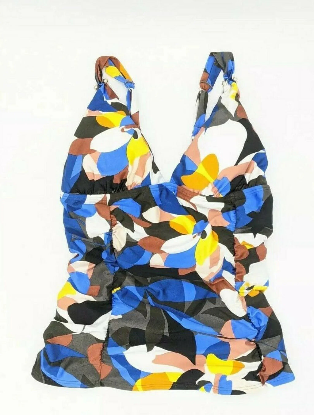 Calvin Klein NECTAR MULTI STAINED GLASS FLORAL SHIMMER Tankini Top, US X-Small