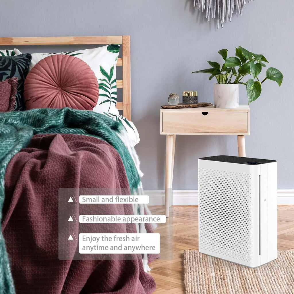 Olansi HEPA Air Purifier - Ultra High CADR, Adjustable Fan Speed, Quiet Sleep Mode - 410 sq. ft Coverage,White