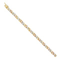 14k Tri Color Gold Stamp Nugget Cuban Link Bracelet - 7" | Elegant 3C Gold Chain Bracelets for Women and Men| Weight 6.3 | Men’s Jewelry for Gift