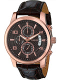 Guess Men's W0076G4, Chronograph,Rose gold tone,dark dial,stainless steel case,leather strap,date,50m WR