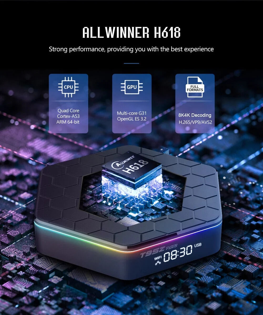 JLLOM Quad Core 8K HD Video 64GB Memory 6K Stream Player 2023 T95Z Plus Smart Android 12.0 TV Box
