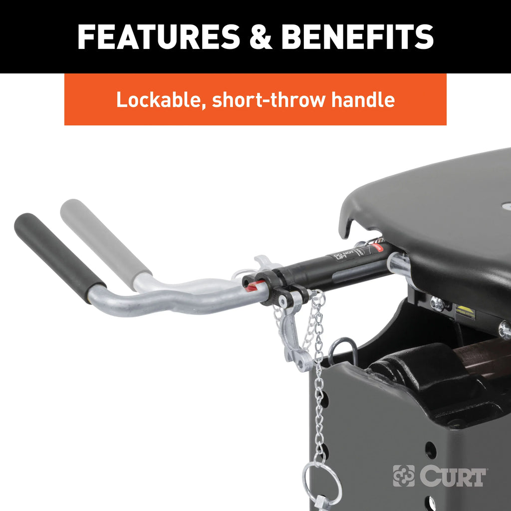 CURT 16678 Q24 5th Wheel Slider Hitch, 24,000 lbs, Select Ford F-250, F-350, F-450, 6.75-Foot Bed Puck System